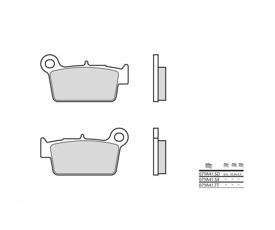 Plaquettes de frein BREMBO 07YA41SX en métal fritté tout-terrain pour moto cross