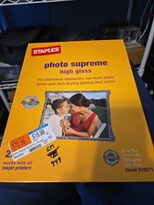 STAPLES PHOTO SUPREME HIGH GLOSS PHOTO PAPER 8x11