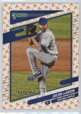 2021 Panini Donruss Variation On Fire 28/75 Jacob deGrom (The Big Apple) fm0