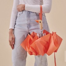 Duck Umbrella - Compact Travel Umbrella with a Cute Duck Head Handle Red