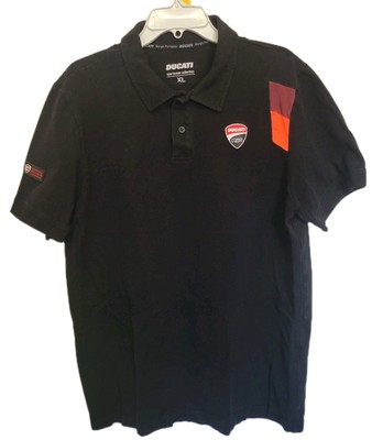 Ducati Corse Mens XL Polo Shirt Black Logo Motocycle Technical Racing Equipment