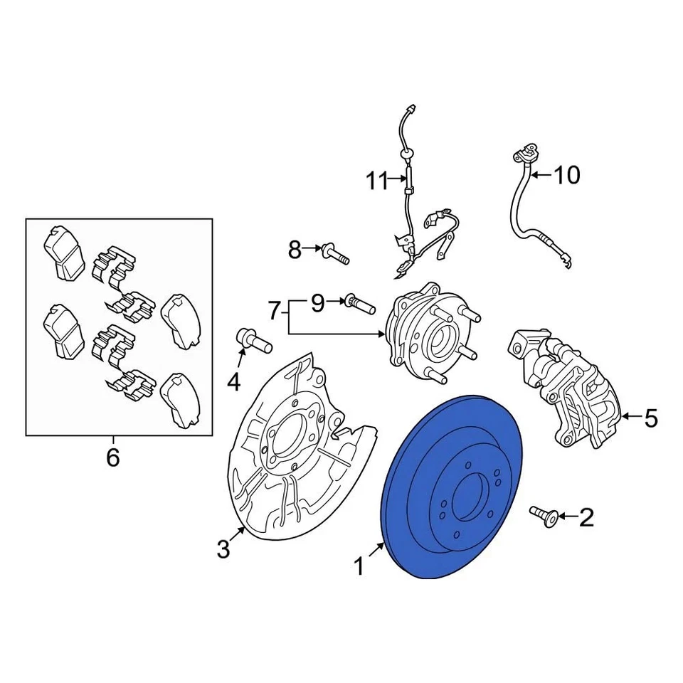 For Hyundai Elantra GT 2013-2020 Hyundai 584113X300 Rear Disc Brake Rotor Foto 2 de 4