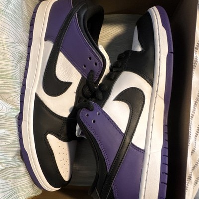 Nike SB Dunk Low Pro Court Purple Black White Low Top Leather Sneaker BQ6817-500