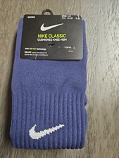 1 pair Nike Classic Cushioned Knee High Soccer Socks Blue WMN 4-6  YTH 3Y-5Y