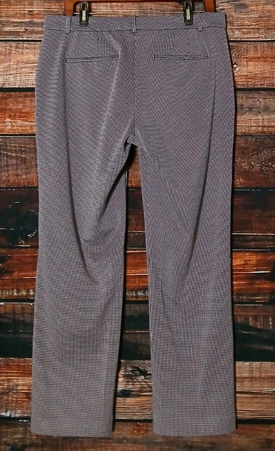 Pantalones Ann Taylor Talla 10 Eva Curvy Tobillo Borgoña Pata de Gallo tiro medio  Foto 4 de 4