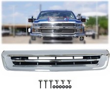 Front Hood Scoop Vent Grille Chrome Repalcement 2017 2018 2019 Ch-evy Silverado