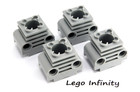4 LEGO Light Bluish Grey Technic Engine Cylinder w/ Bottom Slots (2850) 4 Pieces