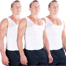 3-Pack Men's Compression Shirts - Original Slimming Gynecomastia Abs Shapewear
