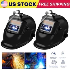 2X Solar Powered True Color Auto Darkening Welding Helmet w/Light fr TIG MIG ARC