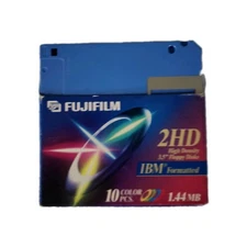 Fuji Film 3.5" Floppy Disks Diskettes 10 Pack MAC Formatted 1.44MB  2HD