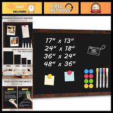 Magnetic Chalkboard 36" x 24" - Rustic Brown, Wall Decor, Home Office, Classroom