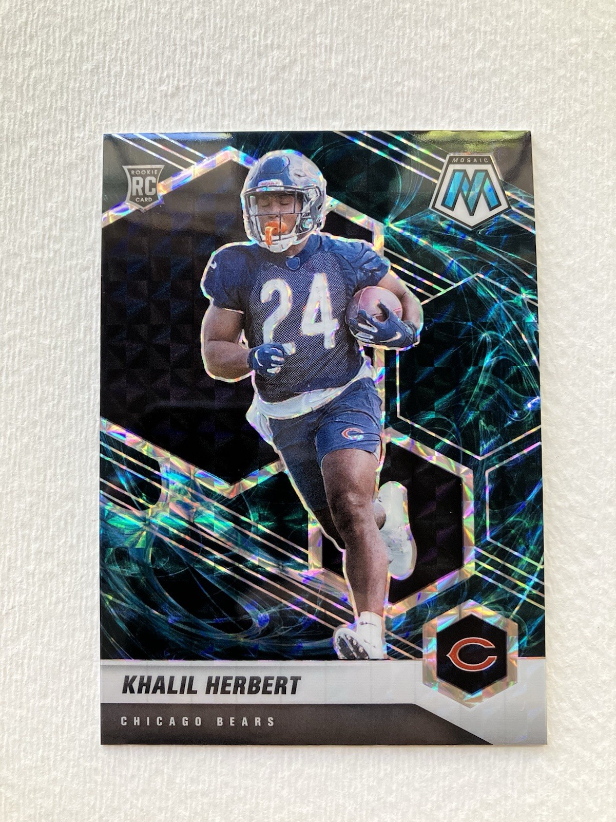 2021 Panini Mosaic Khalil Herbert Genesis Case Hit Rookie RC SSP #380