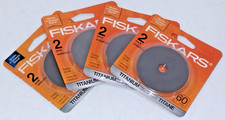 NEW Fiskars TITANIUM Rotary Cutter Replacement Blades, 60mm 4 Packs / 8 Blades