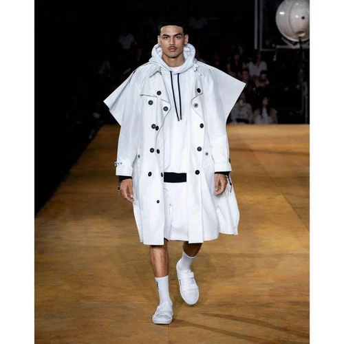 Burberry cappotto trench lungo dettaglio mantello bianco taglia 48 uomo #EC AGA