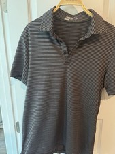 Nike Golf Tour Premium Dri-Fit Men's Striped Polo Shirt Gray Black Size M