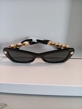 Swarovski SK 6033 100187 Black Plastic Butterfly Sunglasses Grey Lens Nwt