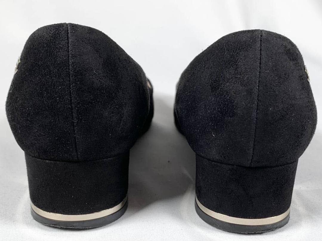 Chanel Pumps Shoes Coco Mark Black x Gold Suede Size 36 US About 6 For Women thumbnail 17