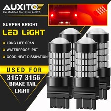 4x Auxito 3157 3156 3457 3057 Super Bright Red Led Brake Stop Tail Light 102h Ea