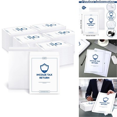 Engrowtic 500 Pcs 9 x 12 Tax Return Security Envelopes White