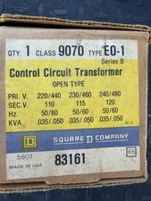 New Square D Class 9070 Industrial Control Transformer 240/480V-24V 50VA EO-1