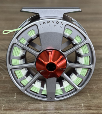 New In The Box Lamson Guru S -5+ Fly Reel w/New Rio Fly Line