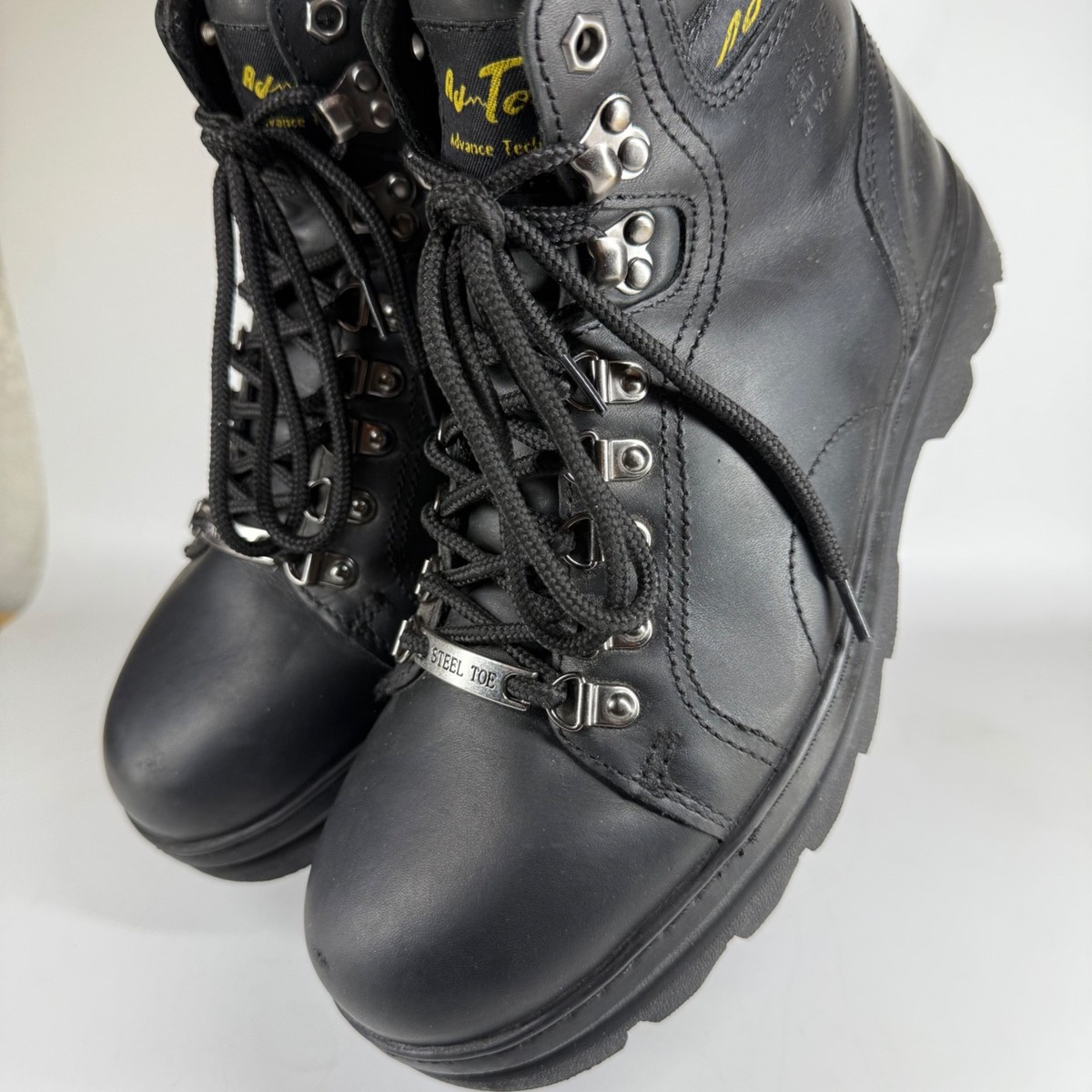 Ad Tec Men\' Safety Steel Toe Boots Black ASTM F 2413-05 M/I/75/C/75 EN Size 12WW Amazon.com | Ad Tec Mens 10in Fireman Logger Certified Work  main image 2