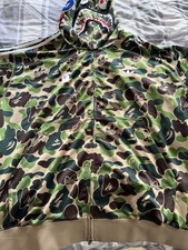 Felpa con cappuccio Adidas Originals x Bape (verde equipaggio) full zip pista di squalo KF4916