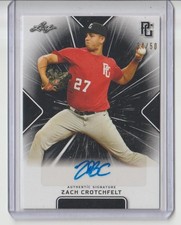 Zach Crotchfelt 2021 leaf perfect game auto sn/50 