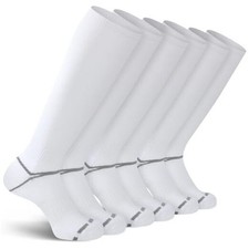 3 Pack Soccer Softball Baseball Socks Football Socks for Youth Men Large White