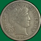 1903 Barber Dime Extremely Fine XF Coin #41669