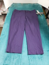 Briggs Dress Pants Size 14 Petite Womens Purple Stretch Mid Rise Capri NWT