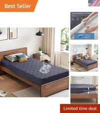 Elegant Navy Waterproof Mattress Cover - Fits Twin Mattresses 6-15 Inches Deep