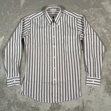 YVES SAINT LAURENT YSL Shirt Men Large 15 32-33 Stiped Long Sleeve Button Up VTG