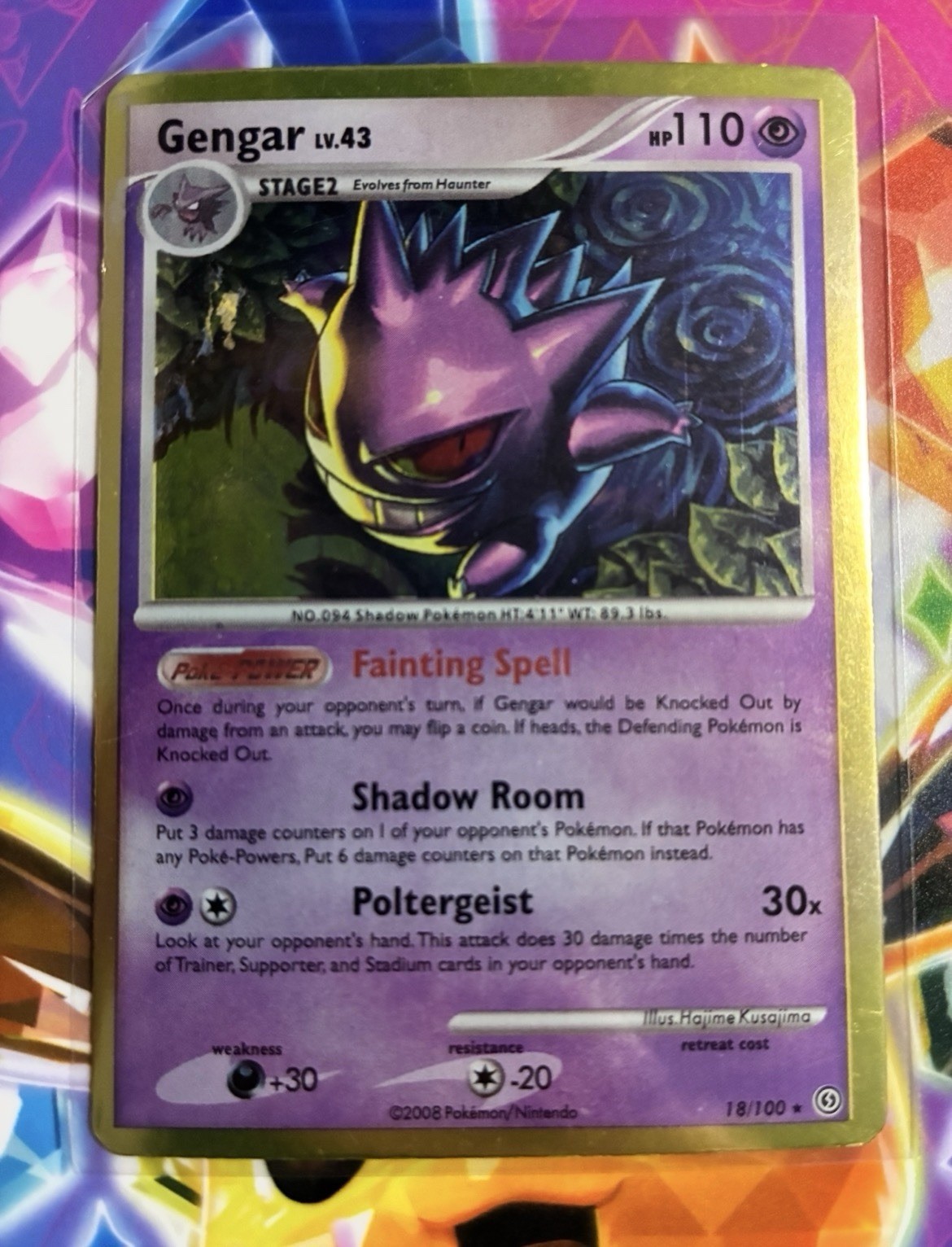 Pokemon Gengar Stormfront Reverse Holo 18/100 LP Condition