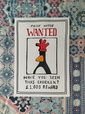 A3 Wallace and Gromit Feathers McGraw Wanted Poster Print 