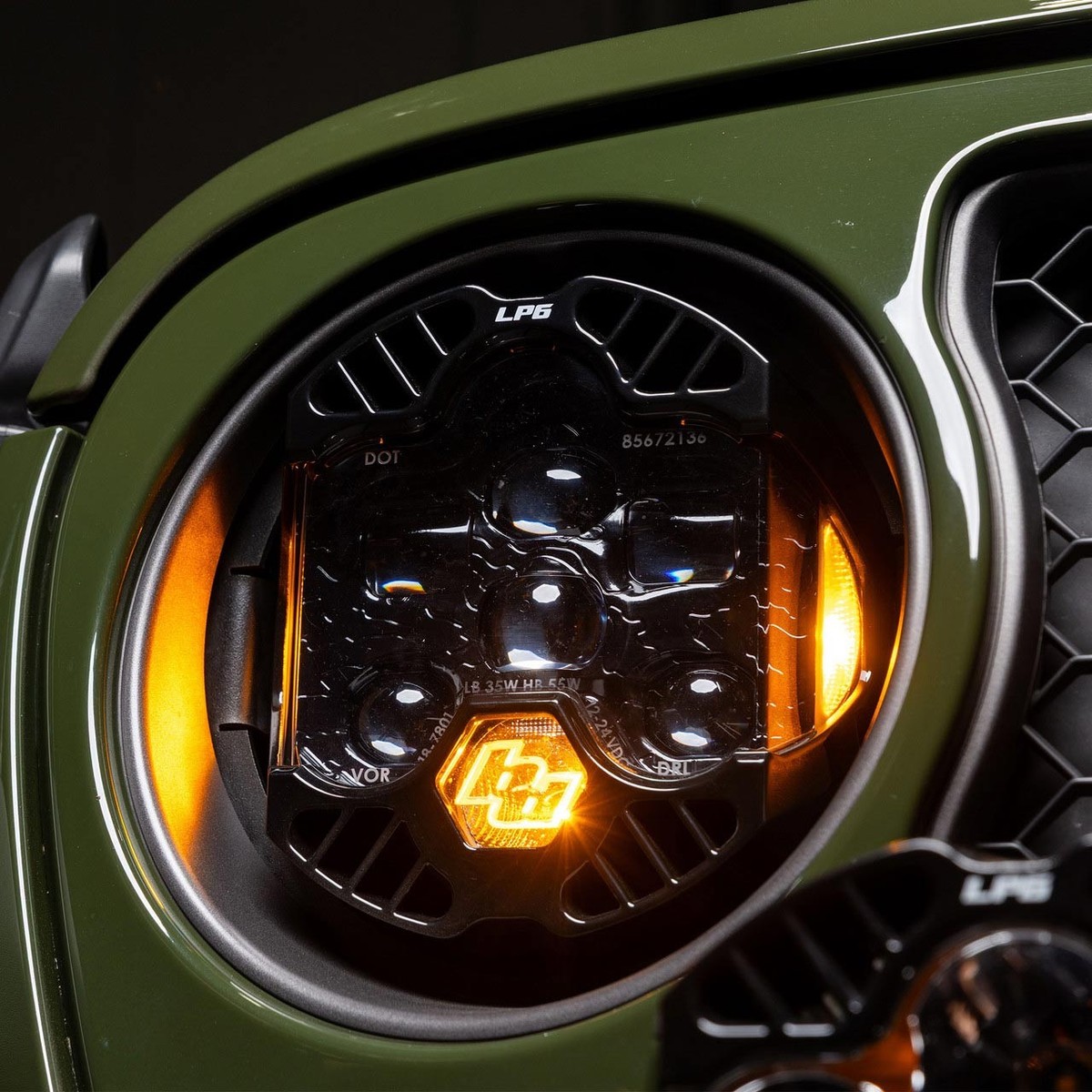 Baja Designs® DOT LP6 Headlight Kit (Amber DRL) for Jeep Wrangler