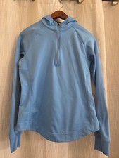 Nike Dri-Fit Hoodie Running 1/4 Zip Jacket Women's Size Medium Blue Reflectors