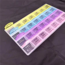Pill Box 28 Slot 7 Days Weekly Tablet Pill Medicine Box Holder Storage Organizer
