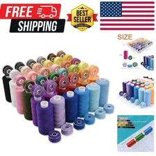 36 Vibrant Colors Sewing Thread Spools & Bobbins - Perfect for Home & Travel