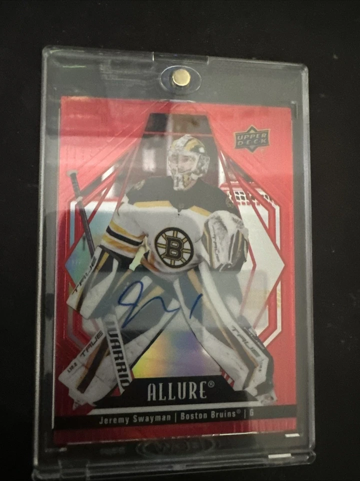 2022-23 Upper Deck Allure Red Rainbow Auto Jeremy Swayman #93 Auto - Image 2 of 4