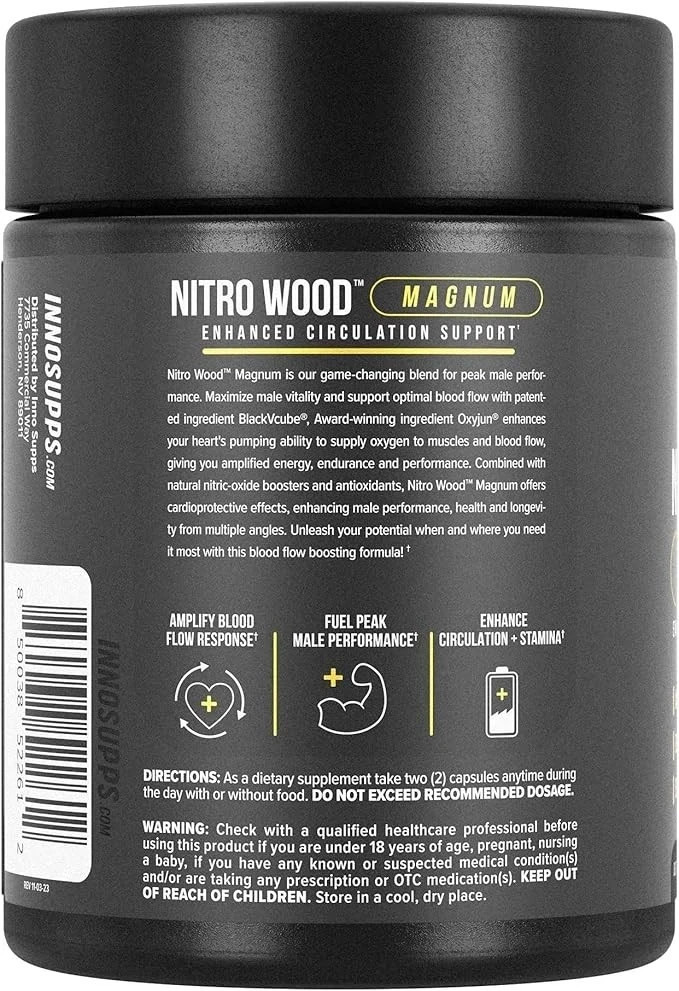 Nitro Wood MAGNUM InnoSupps #Enhance Male Sexual Stamina Performance - 60 CAP