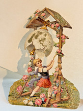 Alter Aufsteller Frühlingsaufsteller Pappe Glitzer Osterglocke  18cm