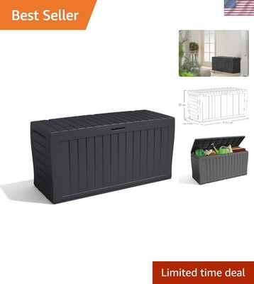 Marvel+ 270L Outdoor 65% recycled Garden Furniture Storage Box Graphite Wood ...