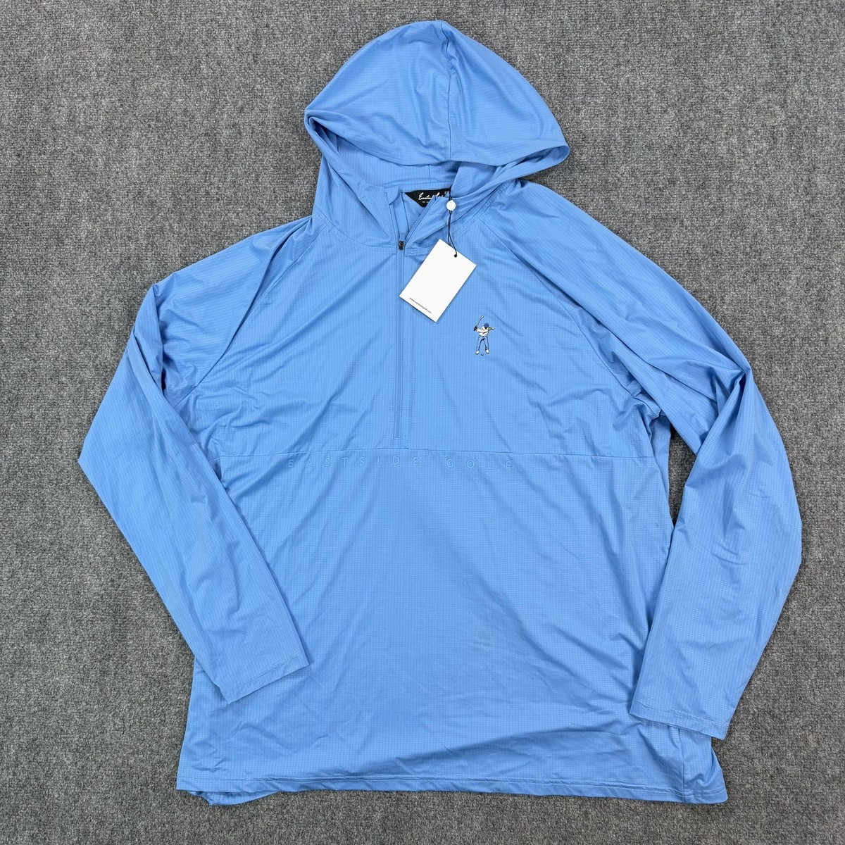 新品未使用・タグ付き Eastside Golf パーカー Eastside Golf Hoodie Mens 3XL Blue 1/4 Zip Lightweight Stretch