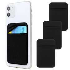 3Pack Adhesive Phone Pocket,Cell Stick On 3-pack, Black,Black,Black