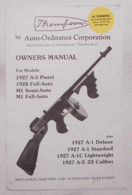 OEM Thompson 1927 1928 Owners Manual Includes Exploded View