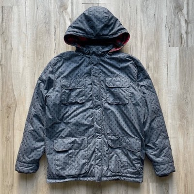 Quiksilver Parka Mens XL Grey X-Games AOP Blanket Lined Snowboard Jacket Y2K VTG