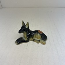 Vtg Miniature German Shepherd Figurine Sculpture Bone China Mini Brown Puppy MCM