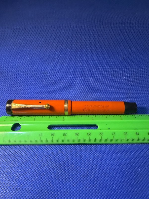 Parker Duofold Jr. - Orange - GFT - BF - 14KT Nib - Interesting Inscription!!