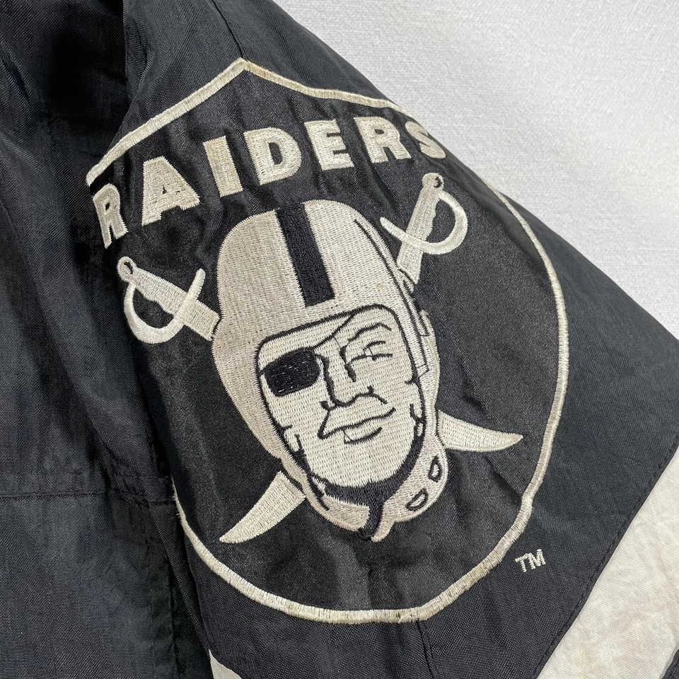 Jaqueta Oakland Raiders Masculina Vintage GG Preta NFL Football Pro Line Starter Anos 90 - Imagem 3 de 4